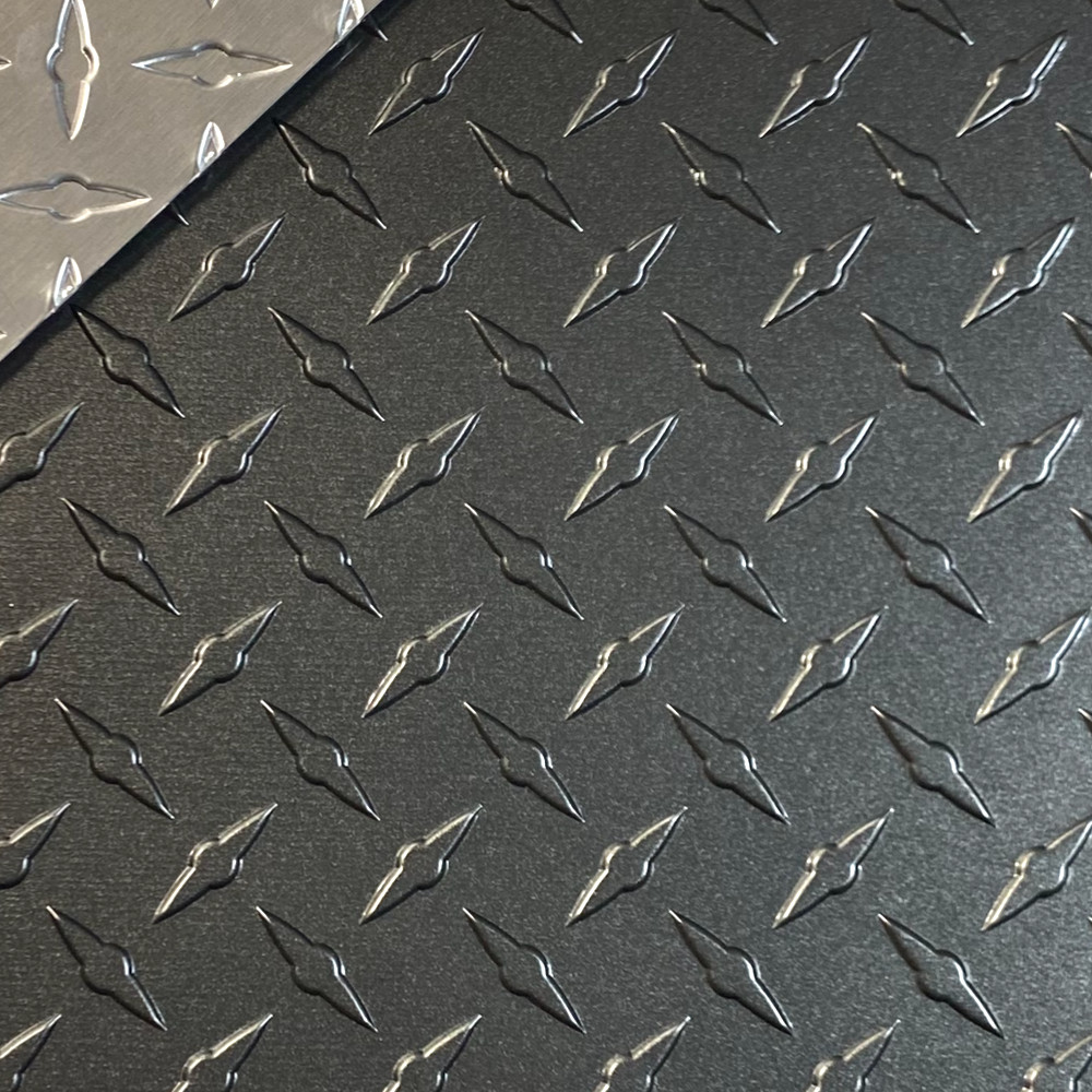 4′ x 8′ Charcoal Grey Aluminum Diamond Plate Sheet .025” (1/40th) Thick Embossed
