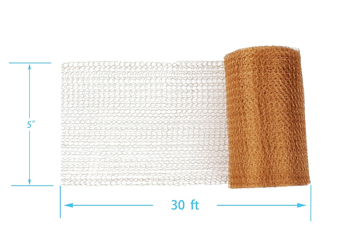 Copper Mesh – 5 Inches x 30 ft, 100% Pure Copper Mesh Roll, Copper Fill Fabric,