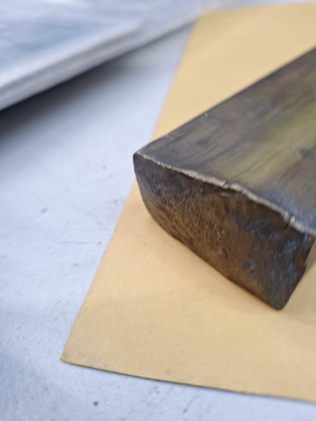 Yellow Brass? Stock Rectangle Flat Bar 1″x 2″x 13″L SEE PHOTOS OF CONDITION
