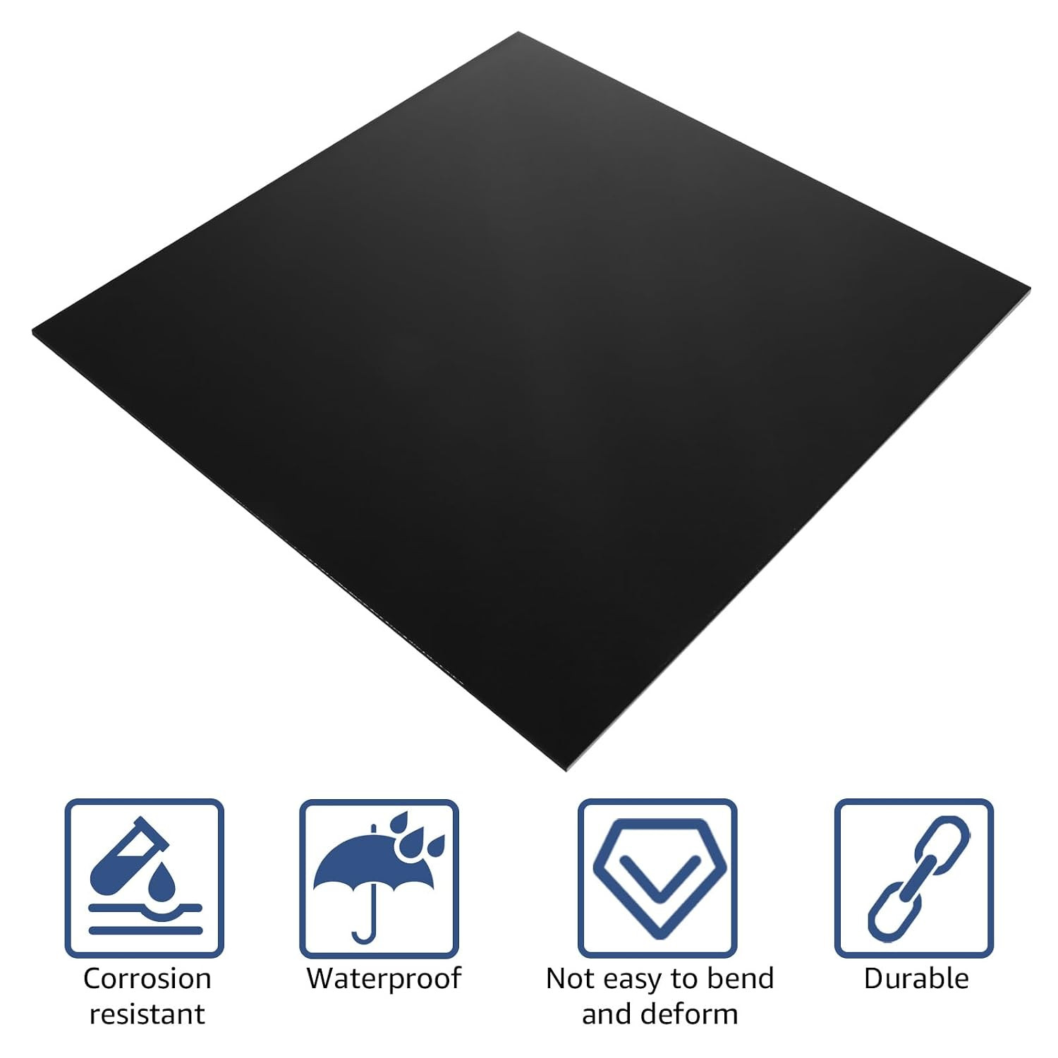 2PCS 12 x 12 x 1/8(0.12”) Inch Anodized Aluminum Sheet, Black Aluminum Engraving