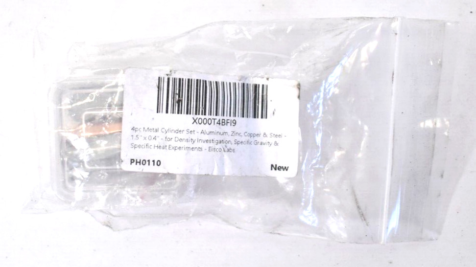 Eisco 4 Piece Metal Cylinder Stel 1.5″ x .4″ Aluminum/Zinc/Copper/Steel