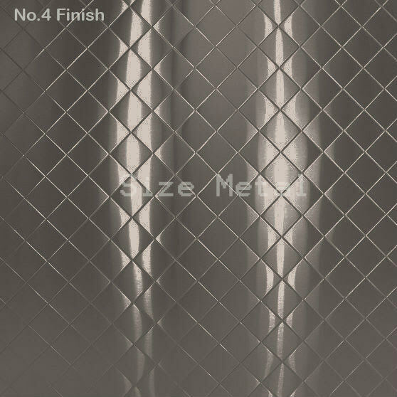 Food Truck & Restaurant Brushed Quilted Stainless Steel Wall Panel, 24Ga 48″x96″