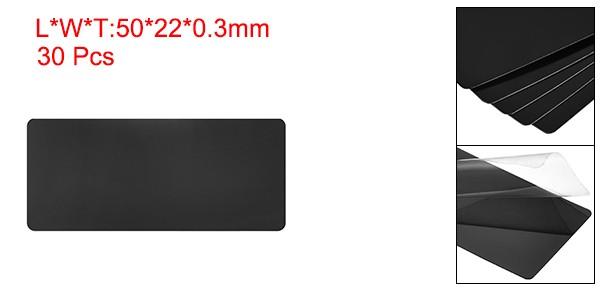 50x22x0.3mm Baking Painted Aluminum Blank Metal Card Black 30 Pcs