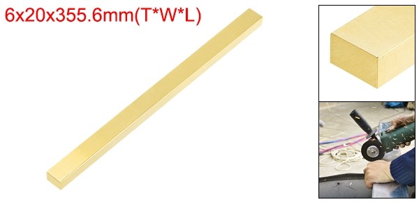 H62 Brass Flat Bar Stock, 0.24″x0.79″x14″ Square Metal Solid Brass Bars