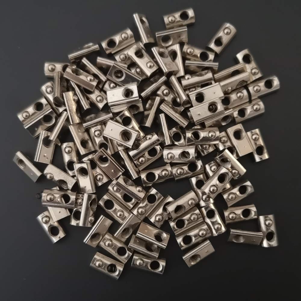 100-Pack M5 Aluminum T-Nuts for 20×20 20 Series Extrusions Steel Fasteners