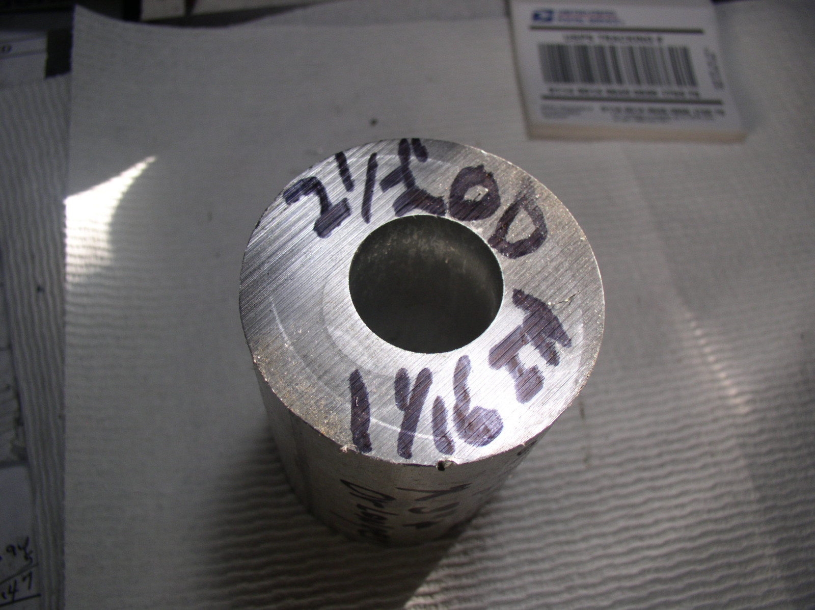 CORED ALUMINUM TUBEING SPACERS 1 PC. 2 1/2″ X 1 1/16″ ID (6061 ) 3 “+LONG