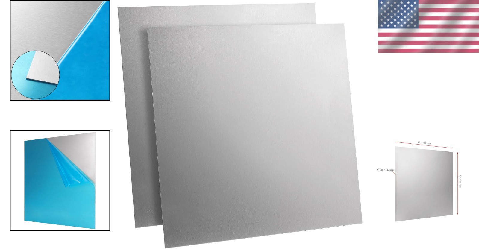 2 PCS 12×12 6061 T6 Aluminum Sheets – Ideal for Engineering Projects