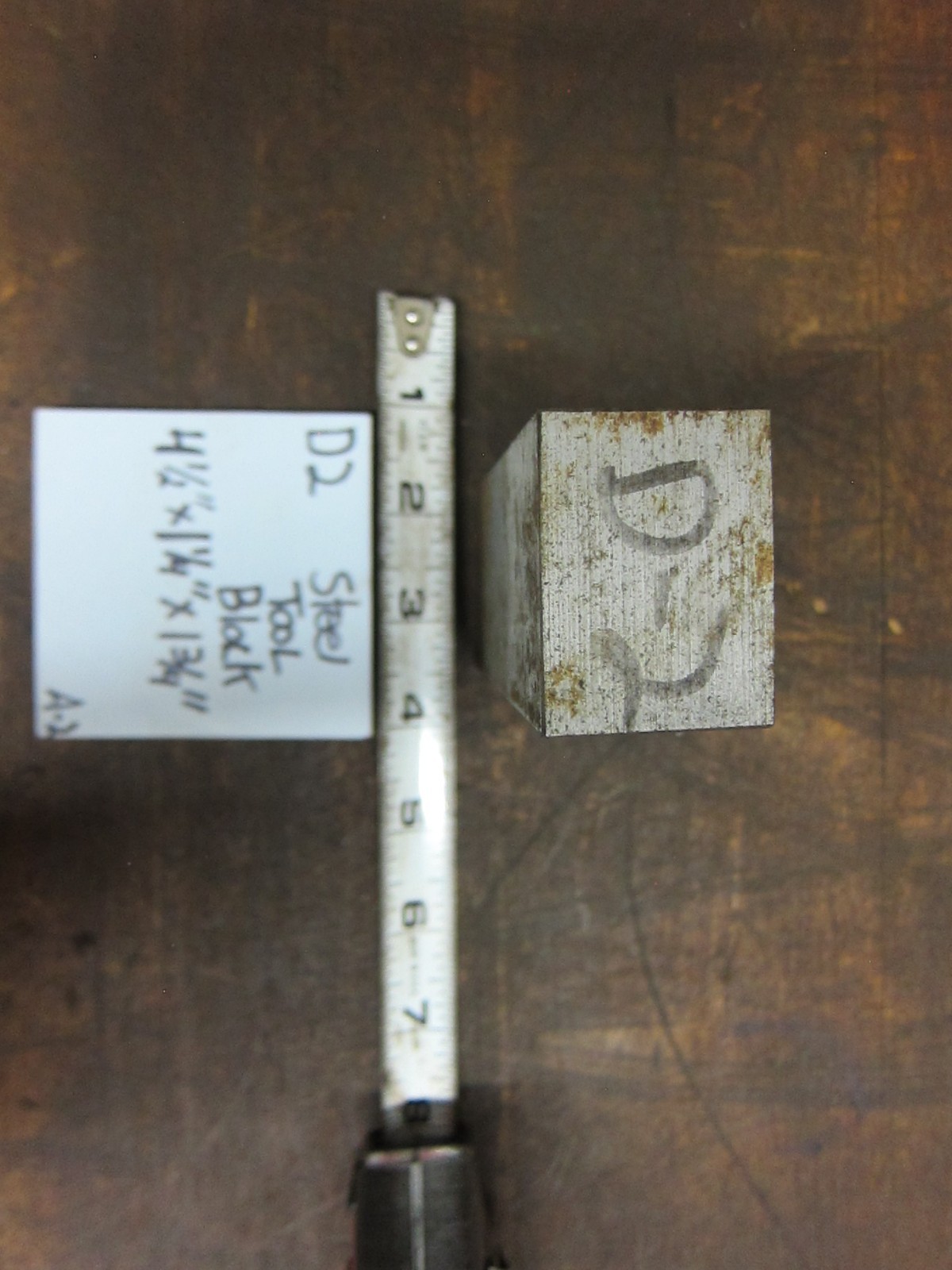 D-2 Tool Steel 4.5” x 1.25” x 1.75” Thick D2 Tool Steel Block