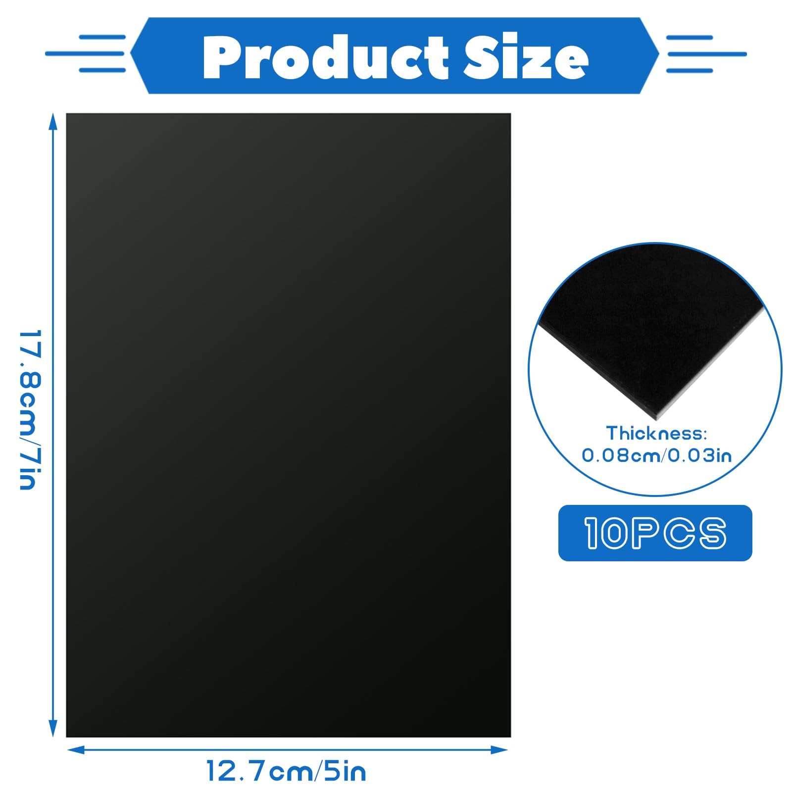 Black Anodized Aluminum Sheet Metal Laser Engraving 7x5x1/32 Inch 10 PCS