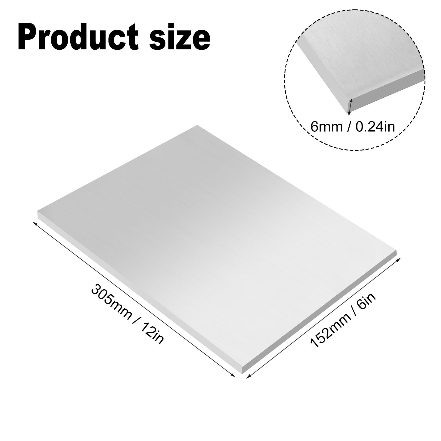 2 Pack 12 x 6 Inch 1/4 Inch Thick, 6061 T6 Aluminium Metal Sheet, Aluminum Sh…