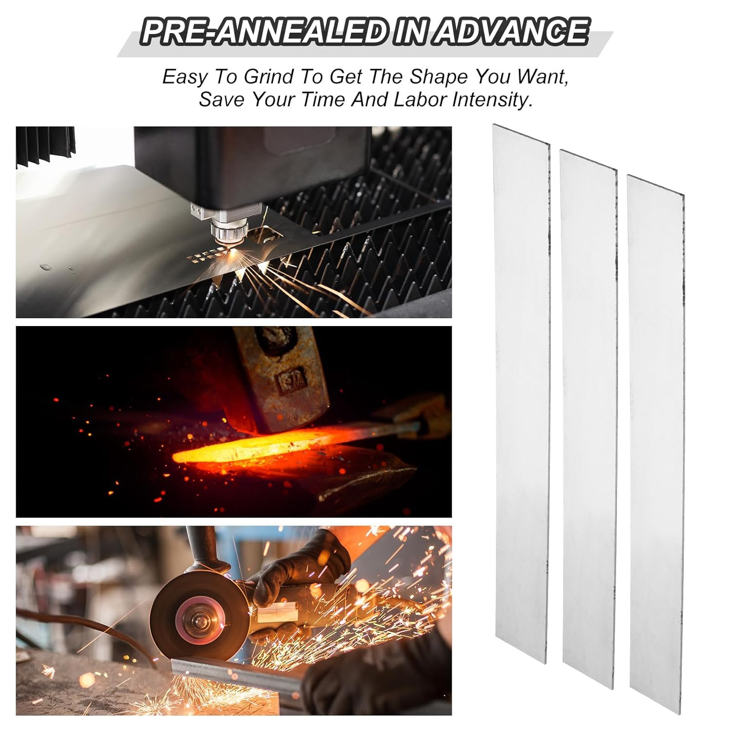15N20 Steel Flat Bar, 2 Pcs 12″ X 1 1/2″ X 1/16″ Knife Making Steel