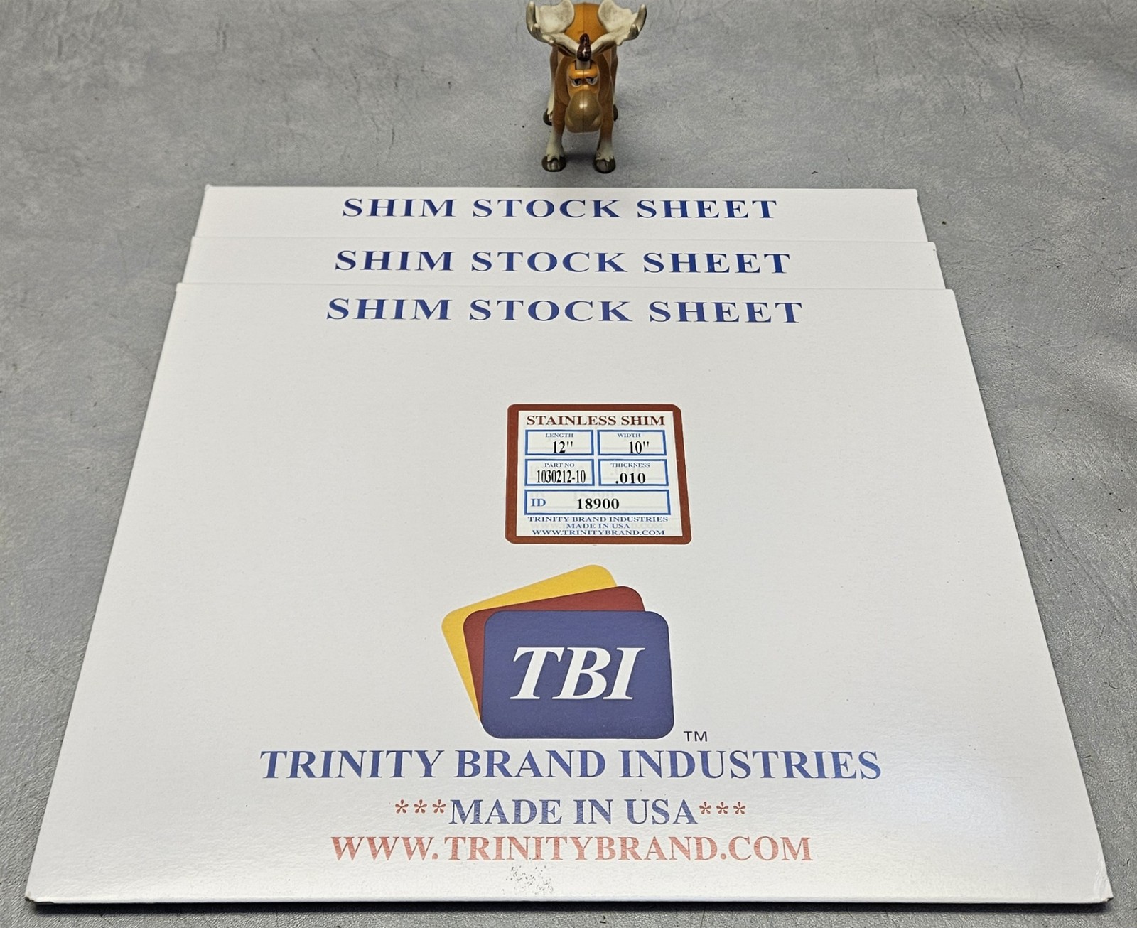 TBI 1030212-10 Full Hard Stainless Steel Shim Flat Sheet 10×12″ 302/304 Lot of 3