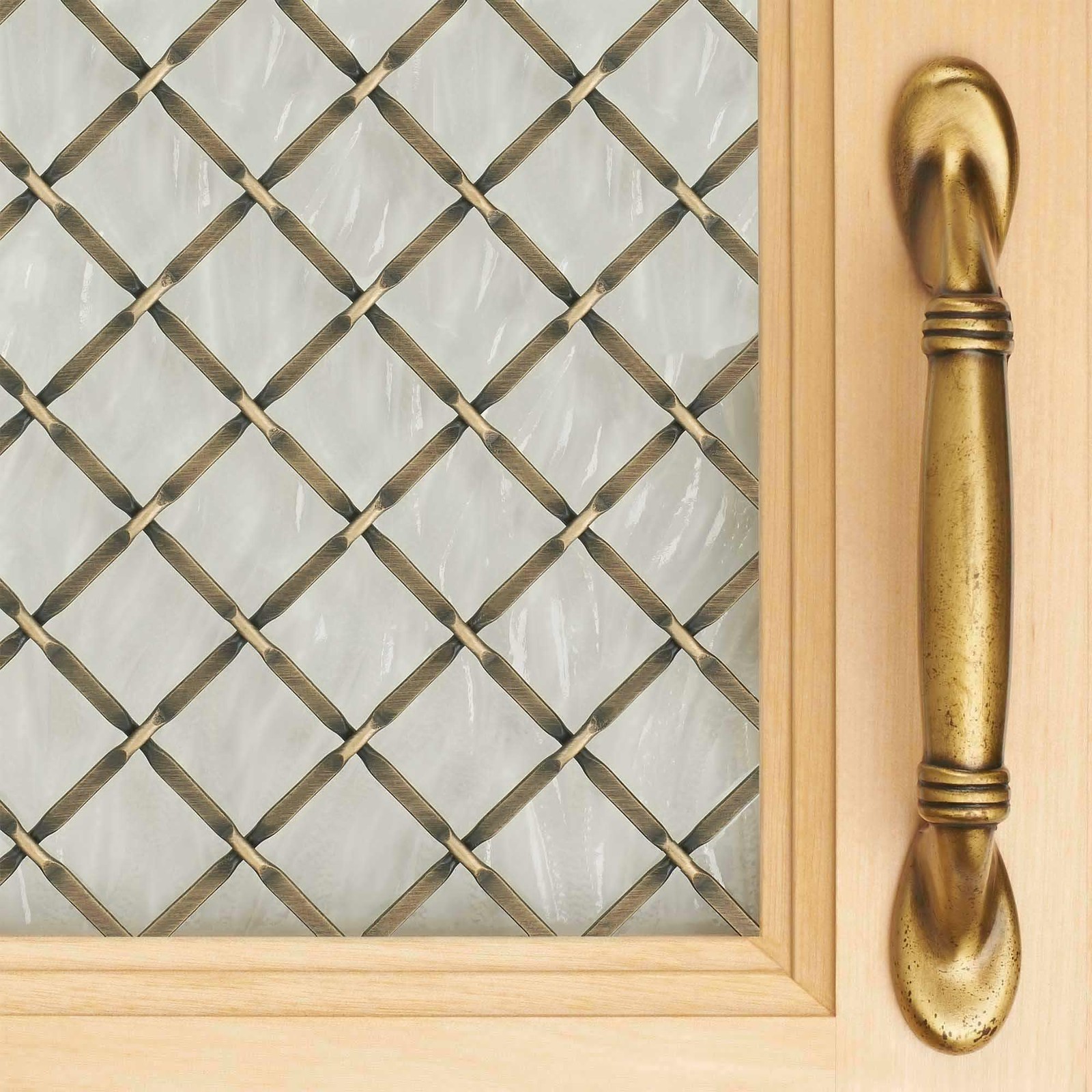 Kent Design 18in x 48in Round Press Crimp | Antique Brass | Woven Wire Grill |