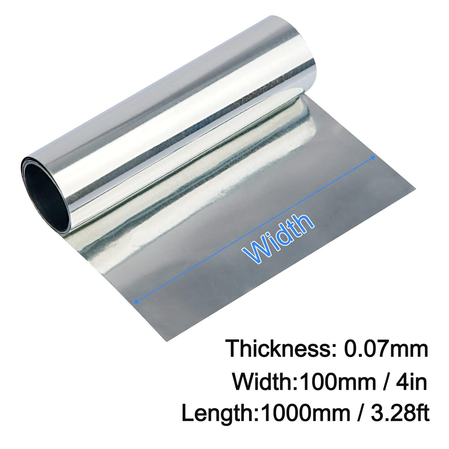 High Purity Zinc Foil, Pure Zinc Zn Sheet Plate Metal Foil Strip for Science Lab