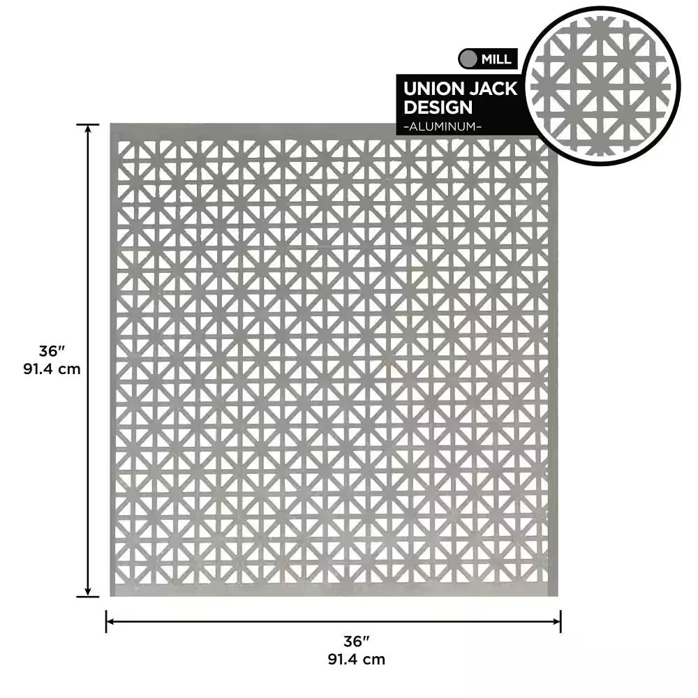 36 In. X 36 In. X 0.02 In. Union Jack Silver Metallic Aluminum Sheet Metal