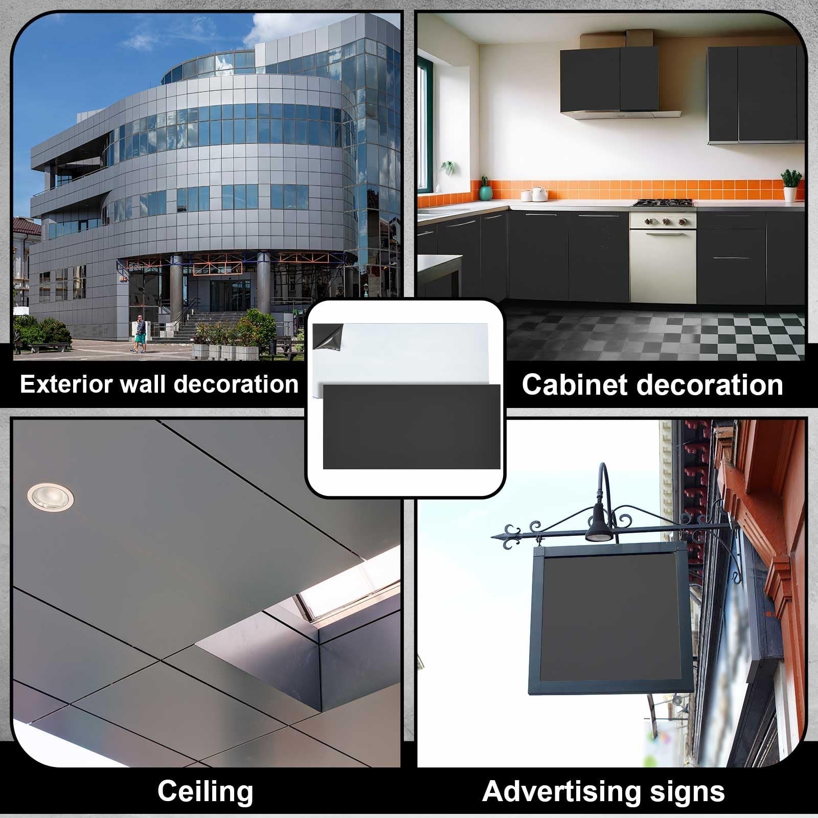 2 Pcs Aluminum Composite Panel 1/8″ Thick Rectangle Sheet for DIY Crafting 24″x1