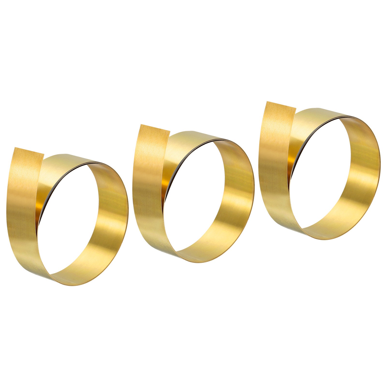 3Pcs Brass Sheet Roll 0.1x20x1000mm Brass Foil Roll Brass Strip Gold