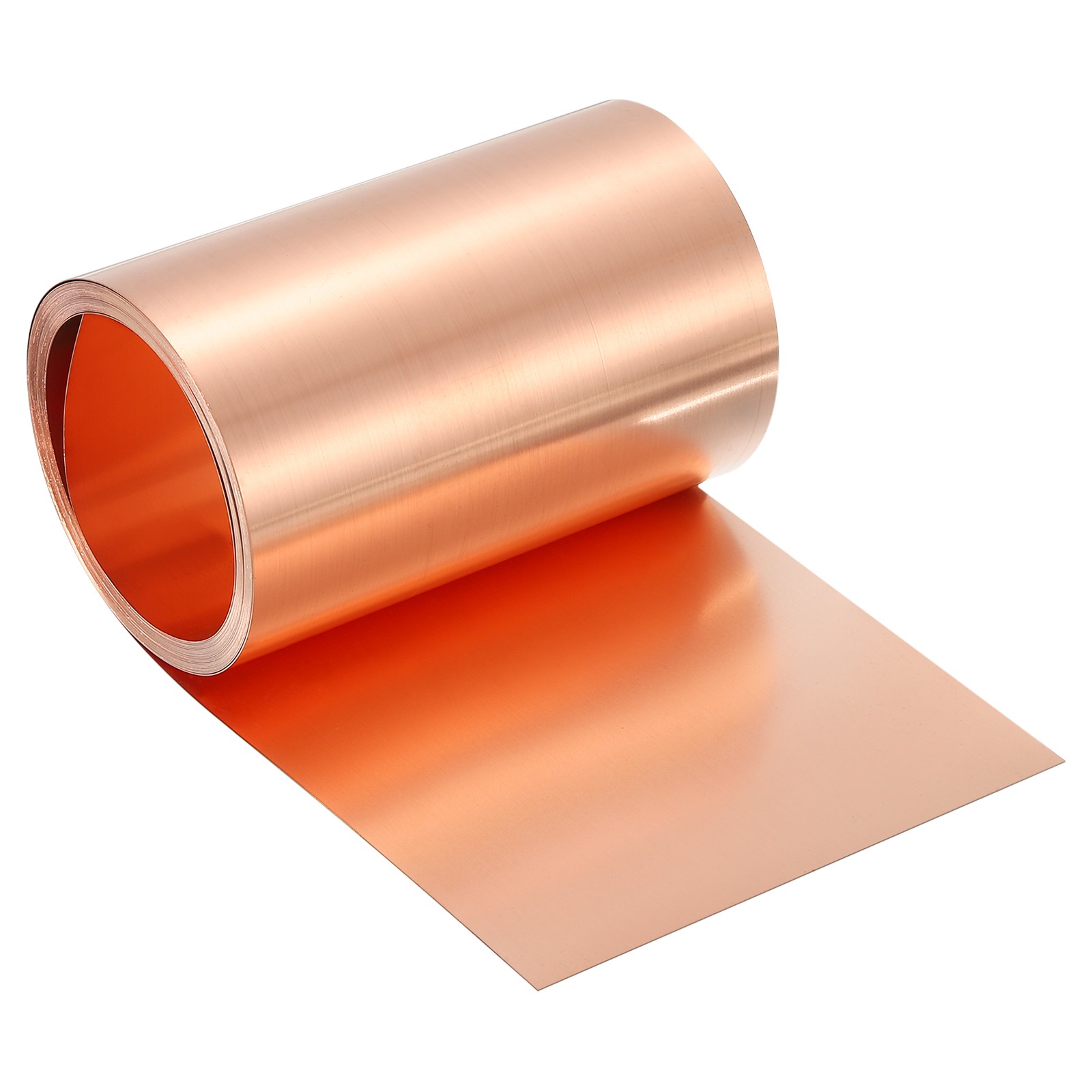Pure Copper Sheet Roll, 0.2mm 24Ga Thick T2 8Ft x 4in Copper Strip for Craft