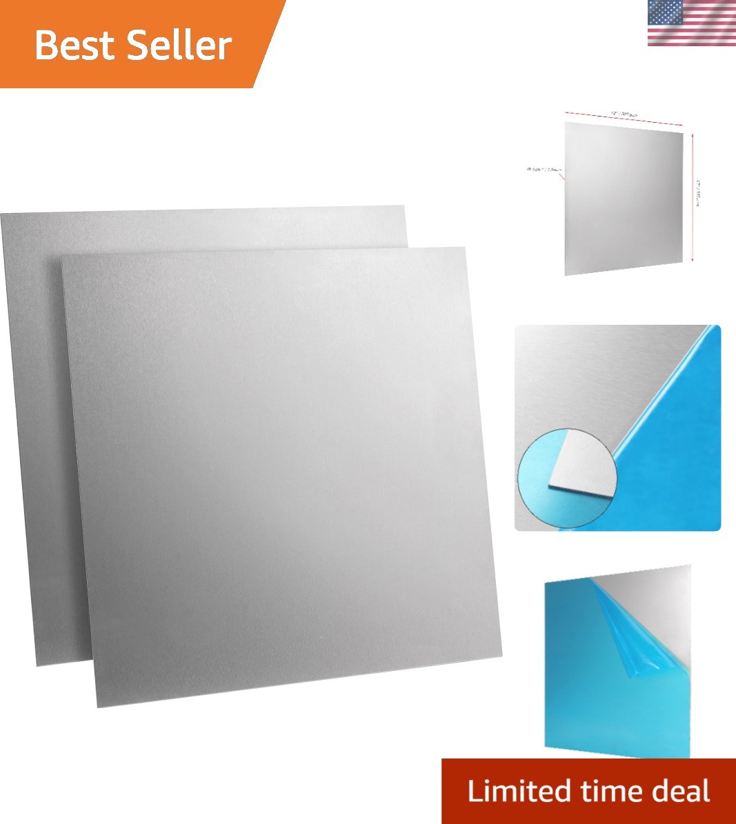 2 PCS 12×12 6061 T6 Aluminum Sheets – Ideal for Engineering Projects