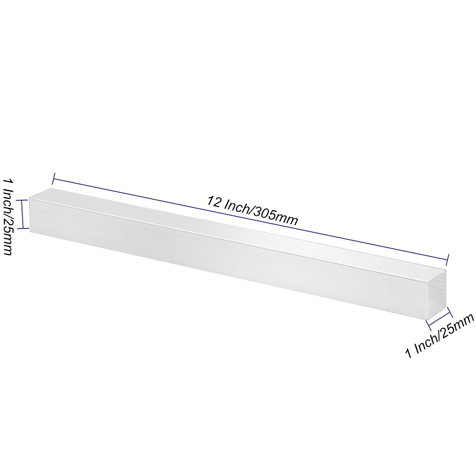 4 Pieces 1 x 1 Inch Square Aluminum Bar 12 Inches Long +0 inch/-.05 Inch, 6061