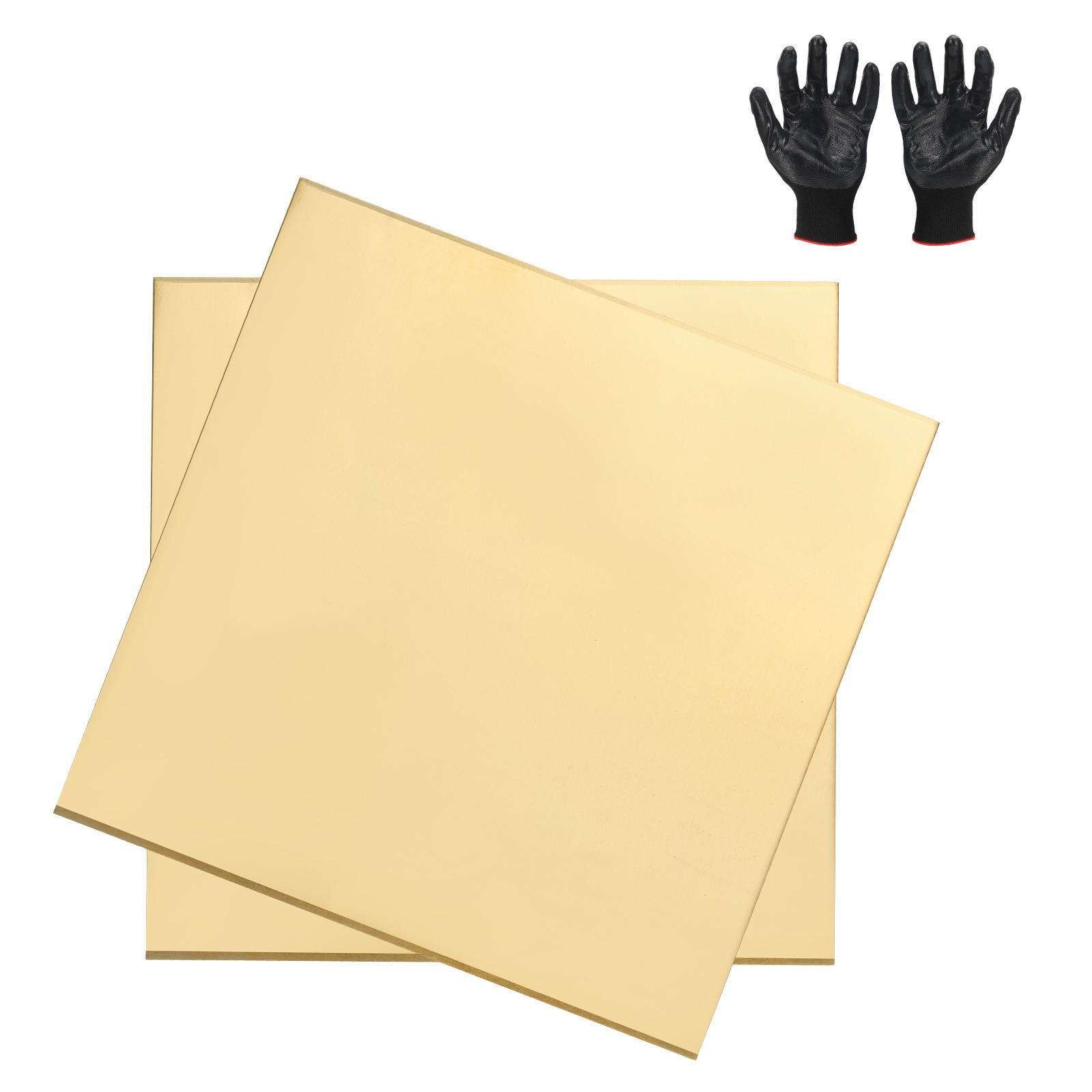 Brass Sheet 3.9″ x 3.9″ 10 Gauge(2.5mm) Thickness for DIY (2 Pack, Brassy)