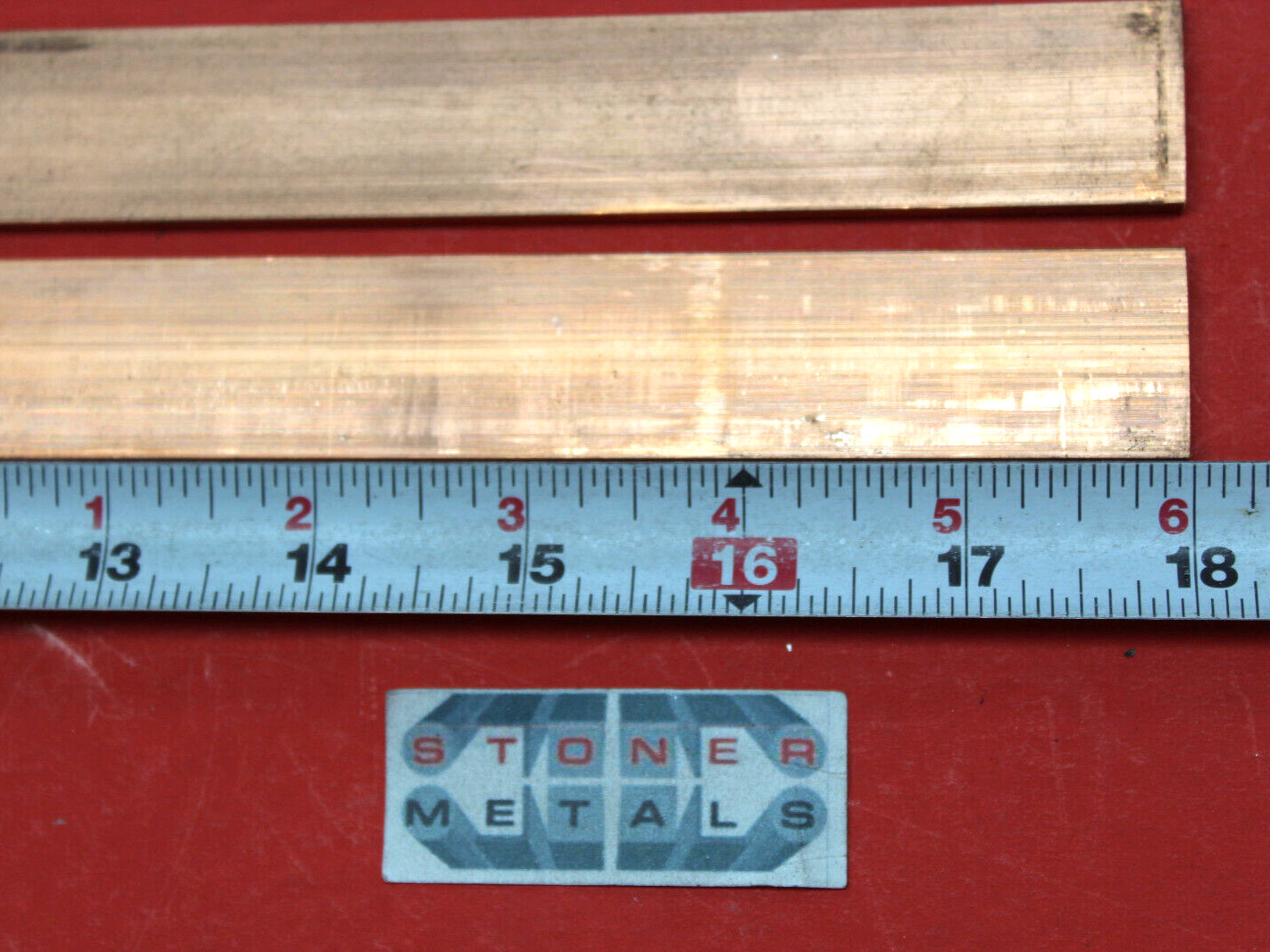 2 Pieces 1/8″x 1″ C110 COPPER BAR 18″ long Solid Flat Mill Bus Bar Stock H02