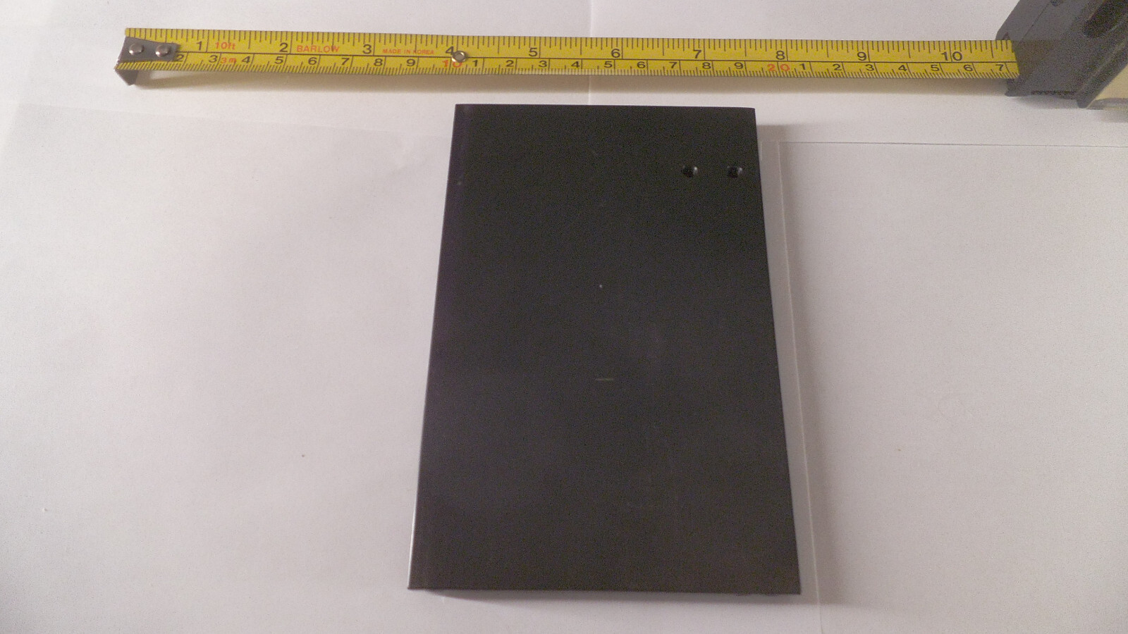 Black Anodized Aluminum plate / bracket, 5-1/4″ x 3-1/2″ x .373 thick
