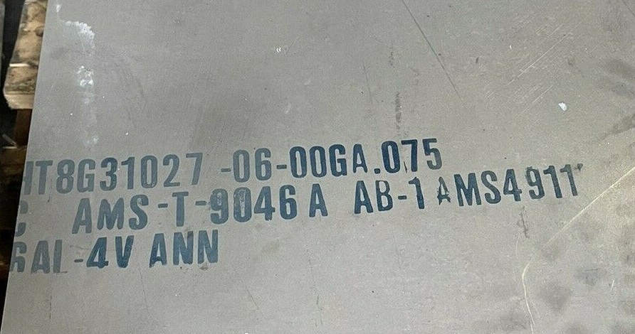 Titanium Plate 6AL4V 6″ x 12″ x .075″