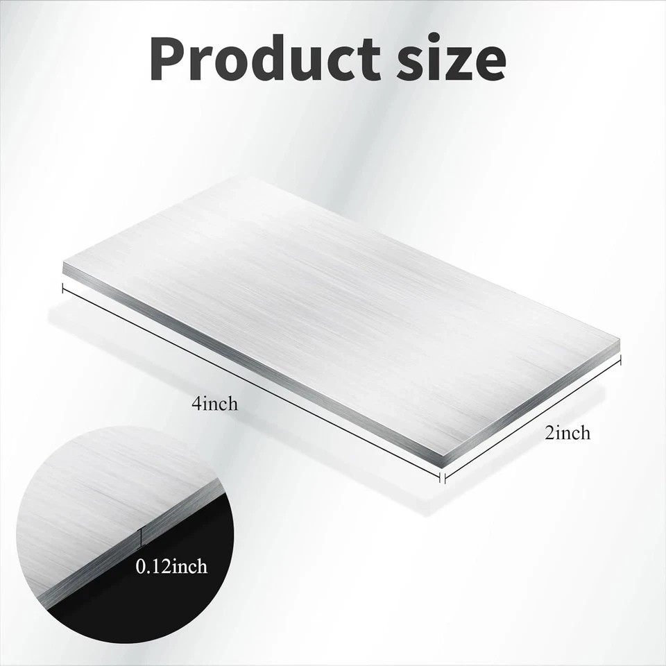 12 Pcs Aluminum Sheet Metal 2 X 4 X 1/8 (0.13”) Inch Thin Flat Plain Aluminum Pl
