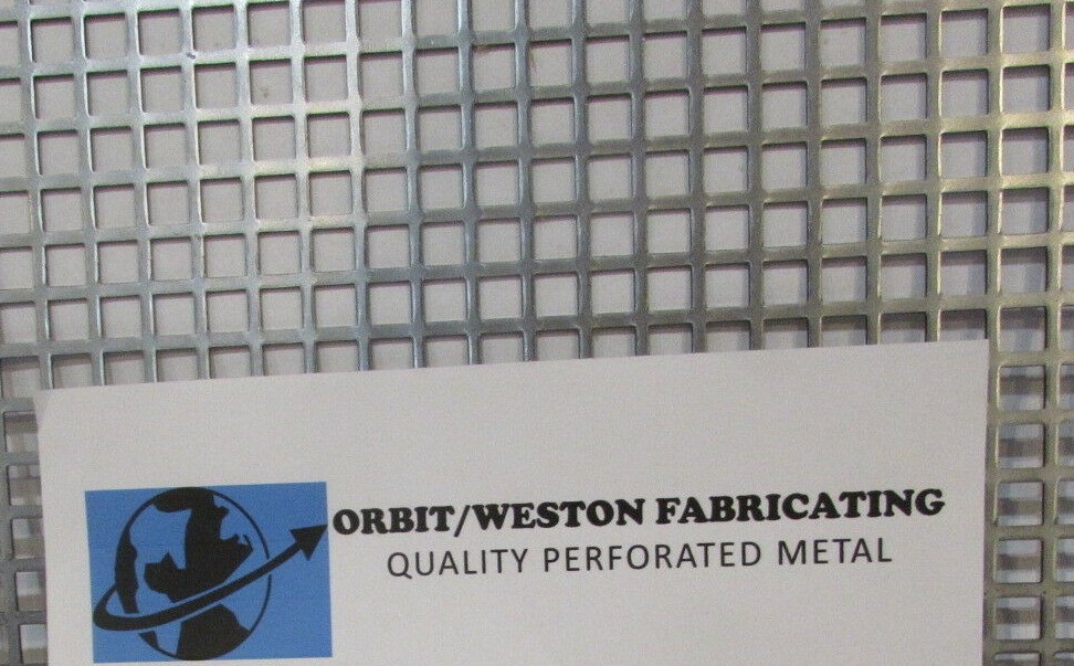 3/8″ SQUARE ON 1/2″ CENTERS PLAIN STEEL PERFORATED METAL 16 GAUGE—18″ X 18″