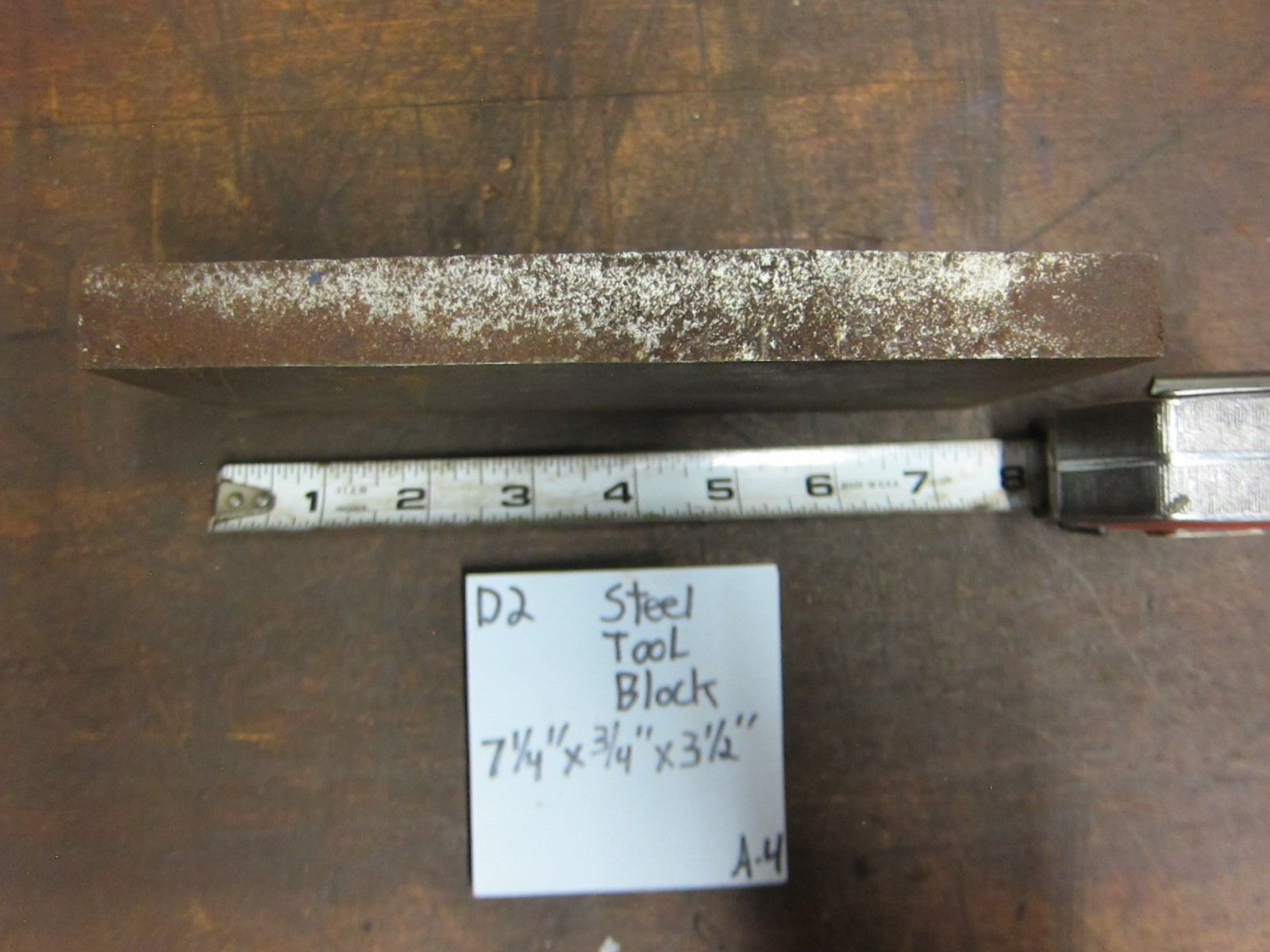D-2 Tool Steel 7.25” x 0.75″ x 3.5” Thick D2 Tool Steel Block