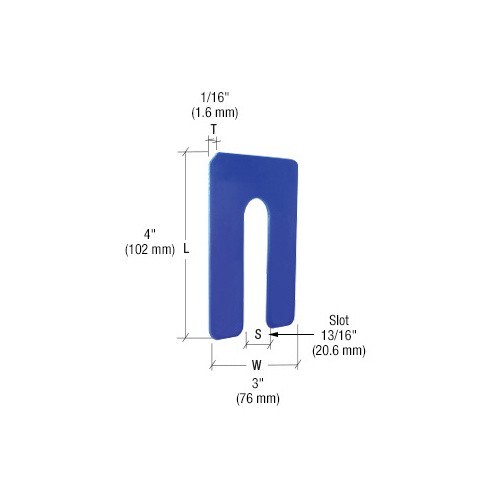 CRL Blue 1/16″ x 4″ Jumbo Size Plastic Horseshoe Shims PHS36