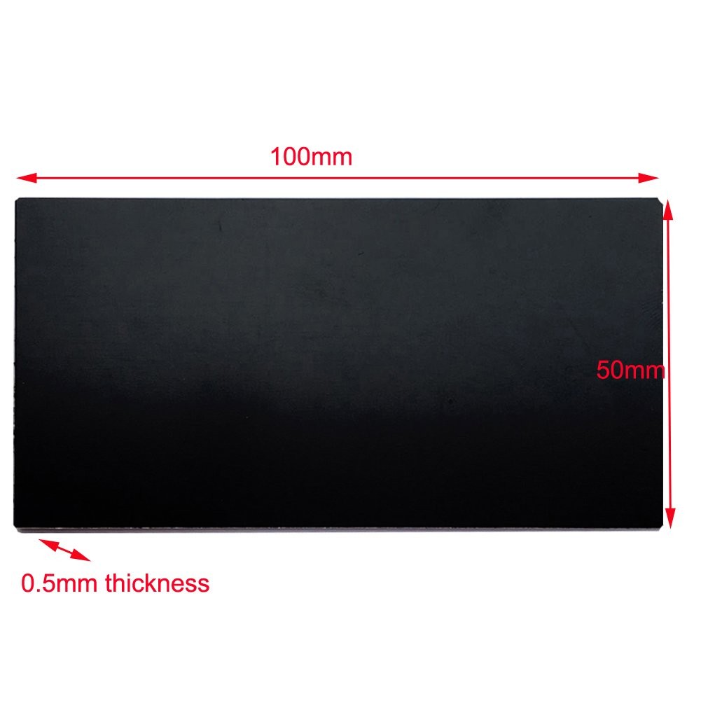 10PCS Black Anodized Aluminum Plate, 100x50mm, Blank, Adhesive, Round Corner