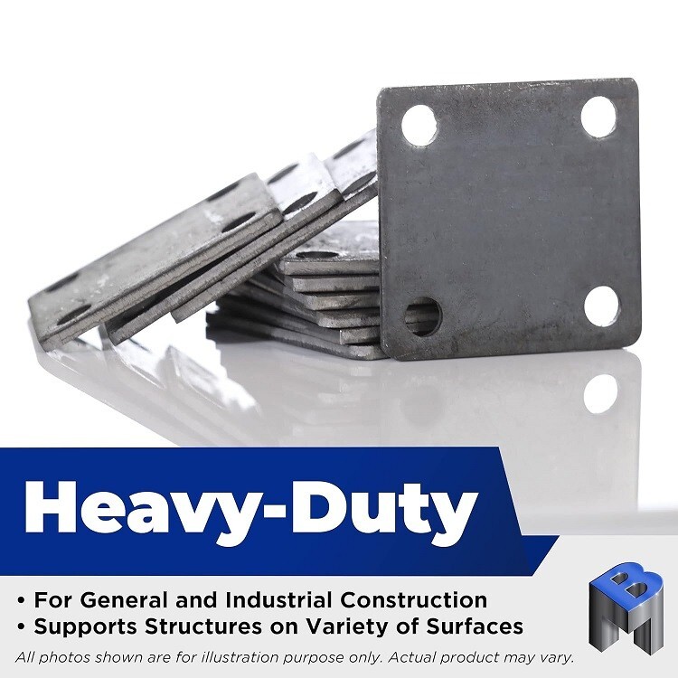 5″ x 5″ Heavy Duty Square Flat Steel Metal Base Plate With Holes | 2 Pieces