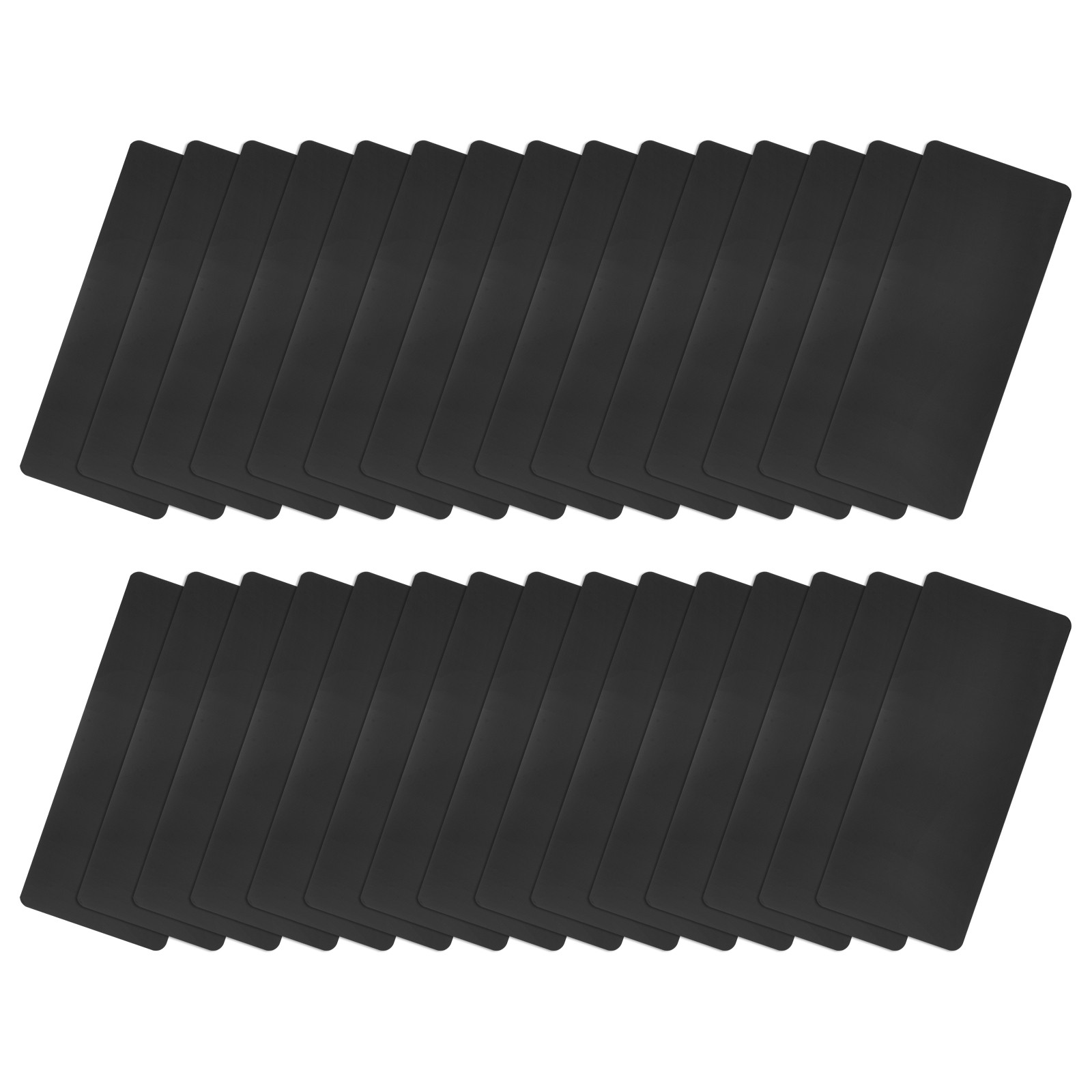 50x22x0.3mm Baking Painted Aluminum Blank Metal Card Black 30 Pcs