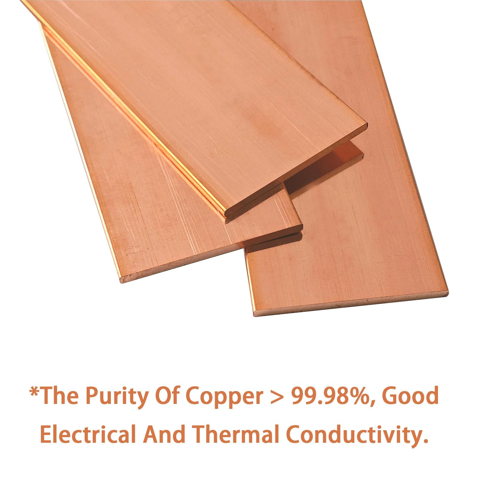 1PCS Copper Flat Bar 1/8″ x 2″ x 12″, 99.98% Copper Bus Bar Stock, 3mm x 50mm…