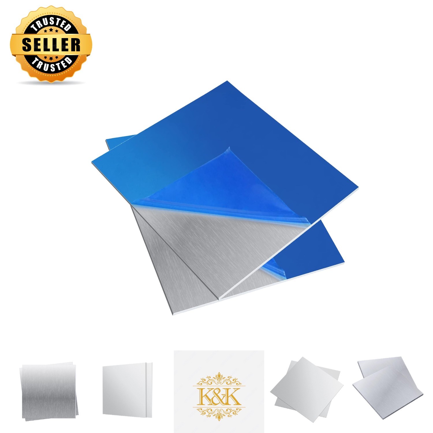 Crafting & Industrial 6061 Aluminum Plates – 2 Pack, 6x6x1/16″, Protected Finish