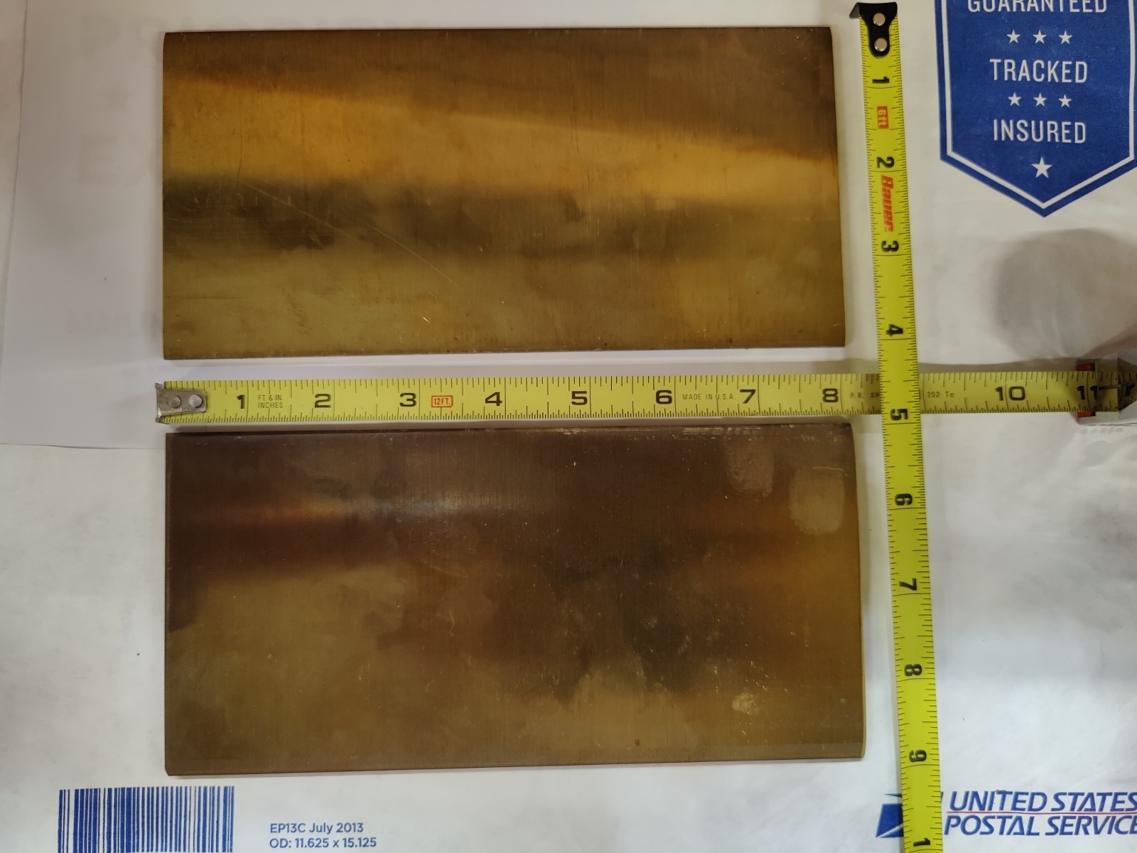 1/8″ Brass Sheet – Plate 4″x8″ x .125 thick NOS