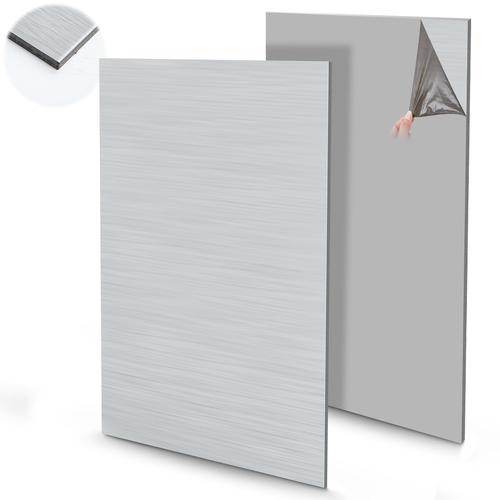 2 Pcs Aluminum Composite Panel 1/8″ Thick Rectangle Sheet for DIY Crafting, Brus