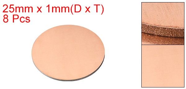 8pcs Pure Copper Sheet 1″ x 0.04″ 18 Gauge T2 Copper Metal Round Plate