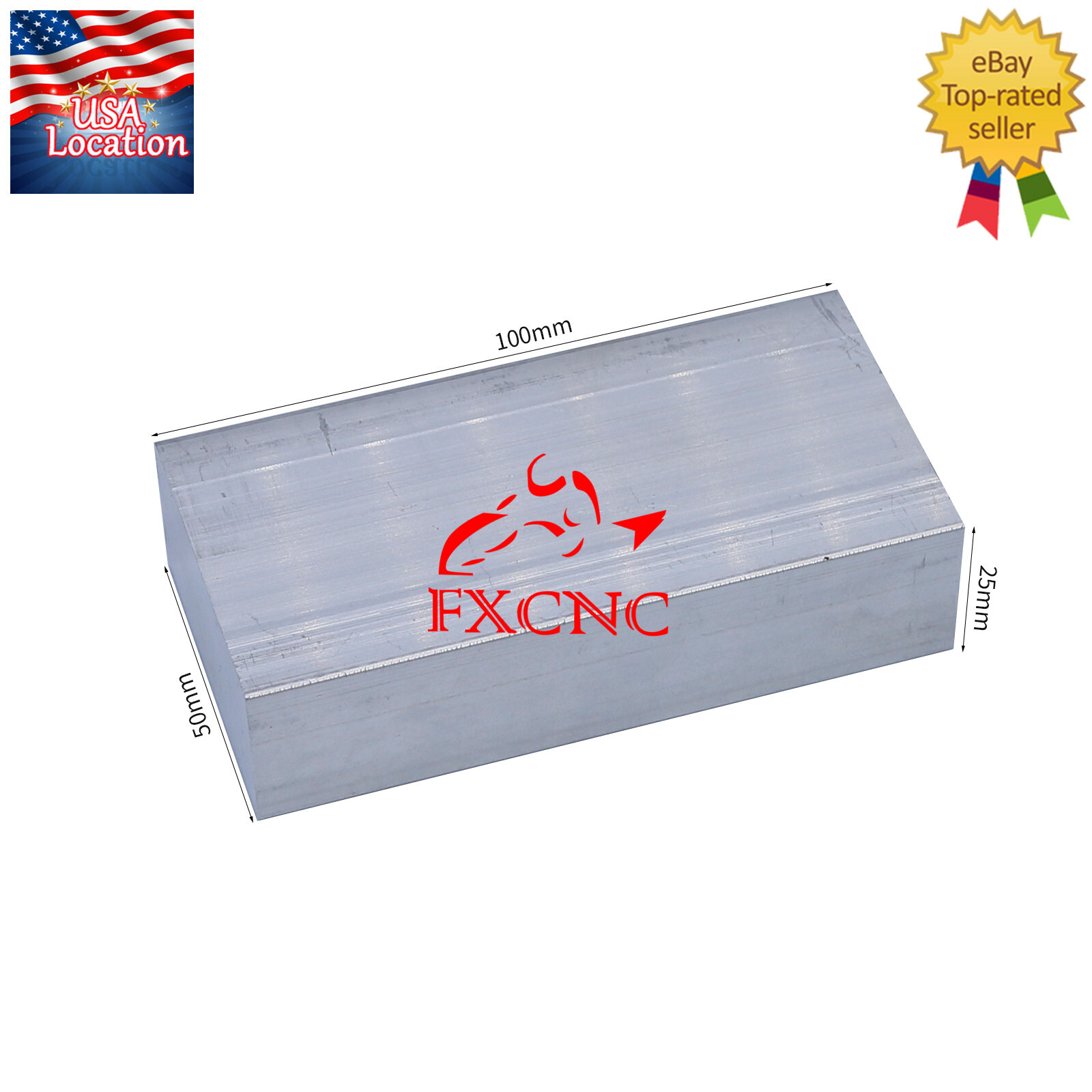 T6061 Aluminum Flat Plate Sheet Flat Length 100mm Width 50mm Thickness 25mm