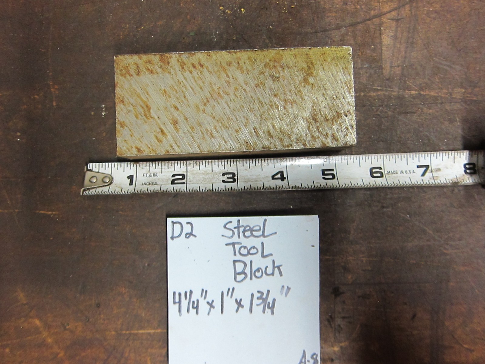 D-2 Tool Steel 4.25” x 1″ x 1.75” Thick D2 Tool Steel Block