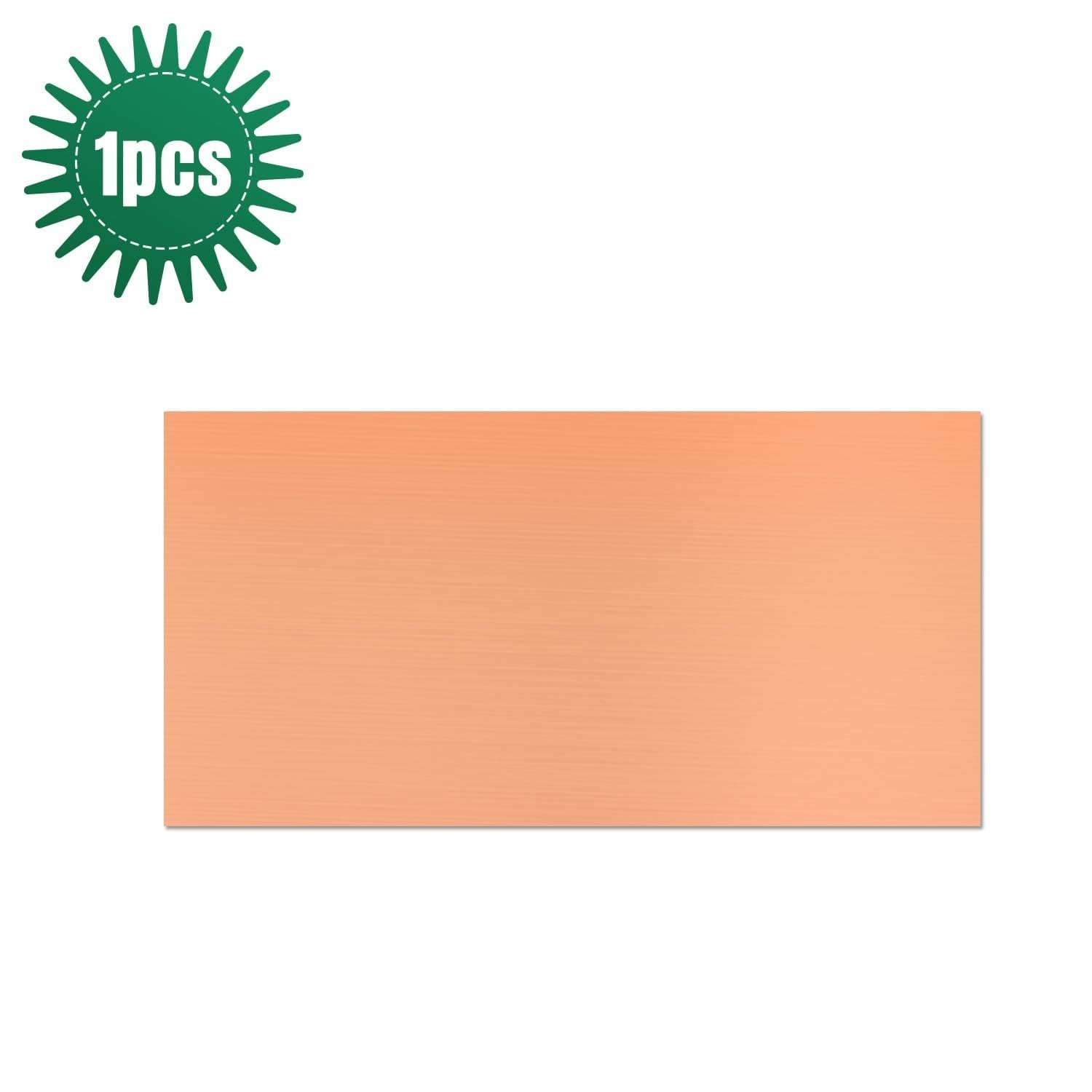 Copper Sheet Metal, 4″ x 8″ 16 Gauge 1.5mm Thick Copper Plate, 99.9% Pure Cop…