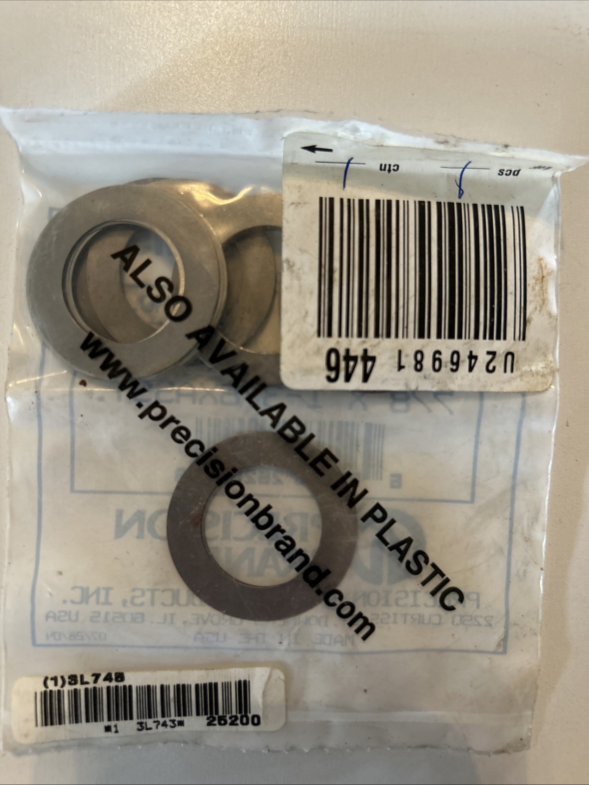 Precision Brand 25200 Arbor Shim Assortment Inside Dia. 0.875″, Pk19