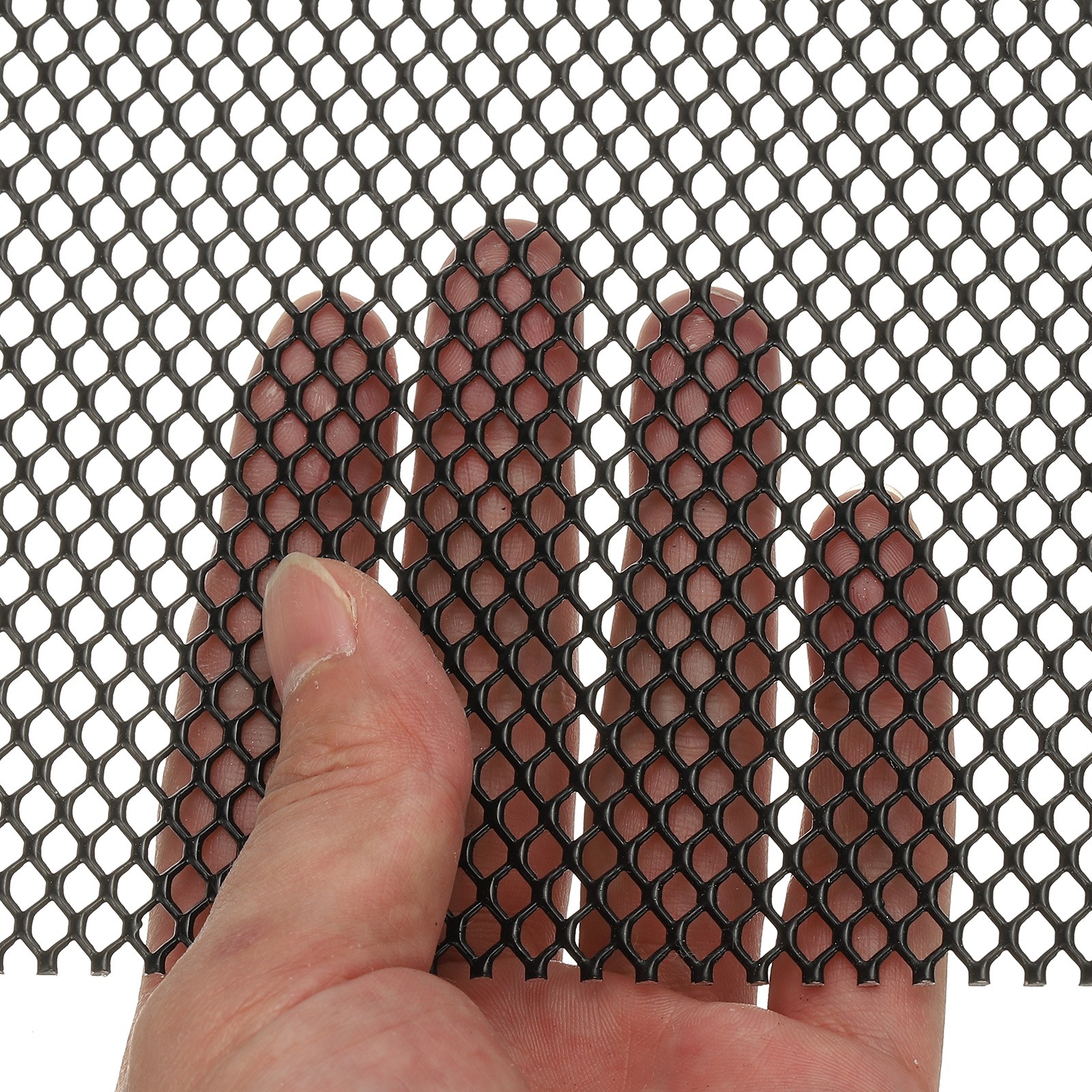 40″L x 13″W Universal Car Grill Mesh, 5x8mm Diamond Hole, Black