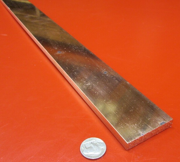 110 Copper Bar,1/8 (H00) to 1/4 Hard (H01).375″ Thick x 2.0″ Wide x 24.0″ Length