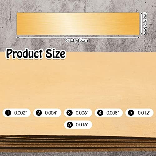 12 Brass Shims Assortment – 6″ Length, 0.002″ to 0.016″ Thickness, Metal Strips