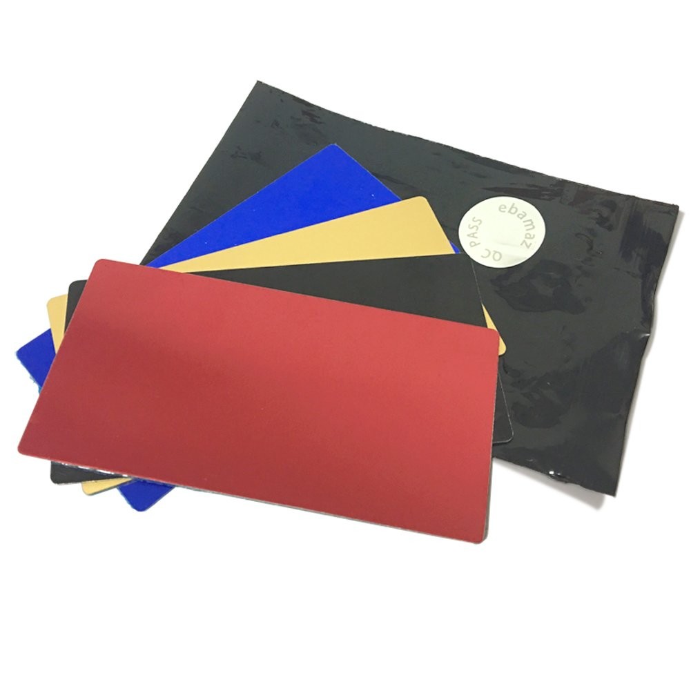 10PCS Black Anodized Aluminum Plate, 100x50mm, Blank, Adhesive, Round Corner