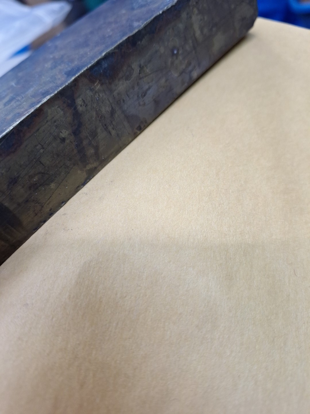 Yellow Brass? Stock Rectangle Flat Bar 1″x 2″x 13″L SEE PHOTOS OF CONDITION
