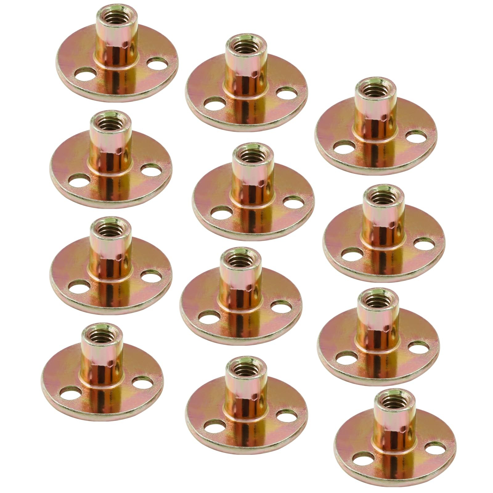 Hordion 12Pcs 5/16″-18 Carbon Steel T Nuts, Round Base Plate Nut, Furniture Hard